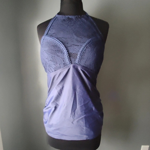 *NWT* Coastal Blue Lace Halter Tankini - Picture 3 of 7